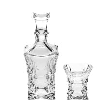 Set 6 pahare si Sticla Whisky XLADY - Cristal Bohemia