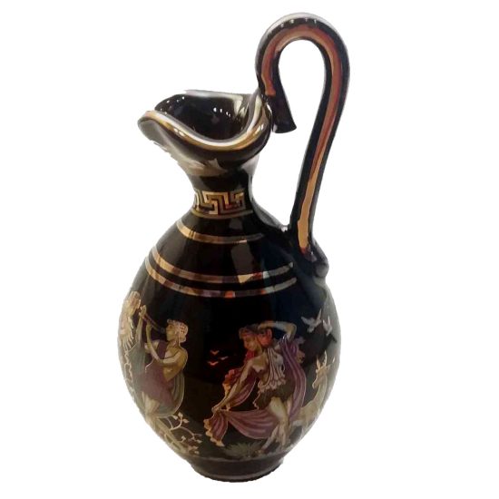 Vaza Ceramica Grecia Cu Foita de Aur 24K 8cm