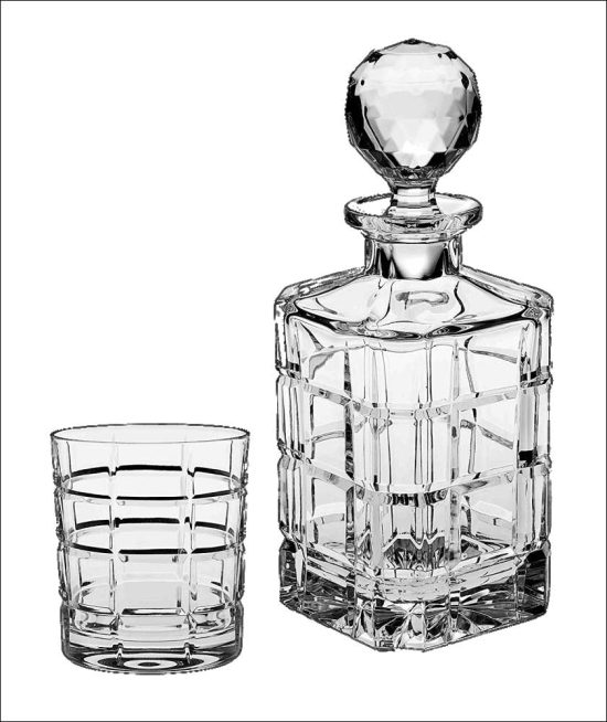 Set Pahare Cristal Bohemia Whisky cu Sticla Dover