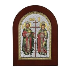Icoana Sf Constantin si Elena Argint 15x21 Color