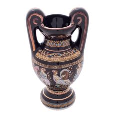 Vaza Greceasca Ceramica decorata cu Foita de Aur 24K 18cm