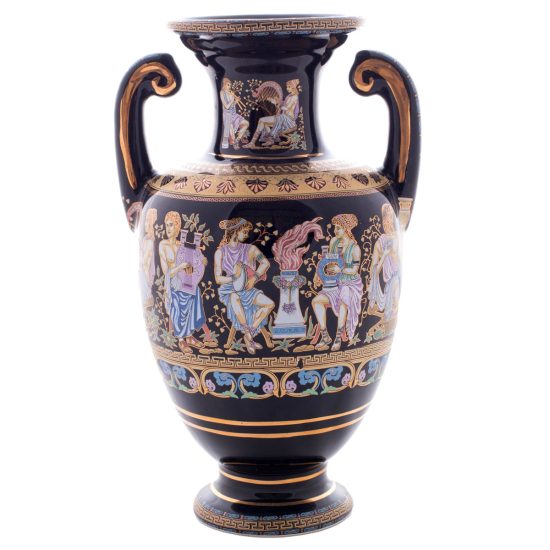 Vaza din ceramica decorata cu Foita de Aur 24K 15cm