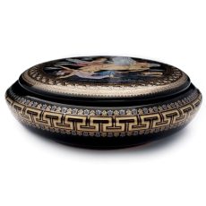 Caseta Bijuterii Ceramica Grecia 12cm Cu Foita de Aur 24k