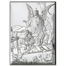Icoana Argint Ingerul Pazitor 5 x 7 cm