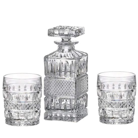 Set Pahare Cristal Bohemia Cu Decantor Brittany