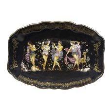 Platou Dreptunghiular cu Margini Valurite din Ceramica cu Foita de Aur 24K 303