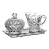 Set Servire Cafea Cristal Bohemia: Cana Lapte, Zaharnita, Tava