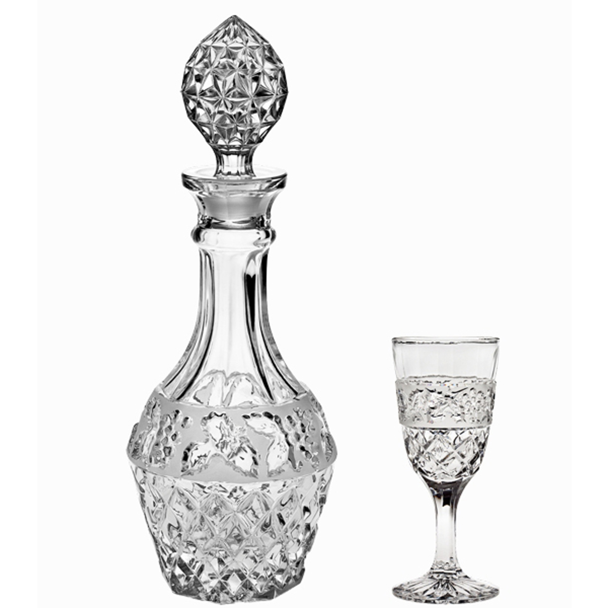 Set 6 Pahare Cristal Bohemia si Sticla Vinia