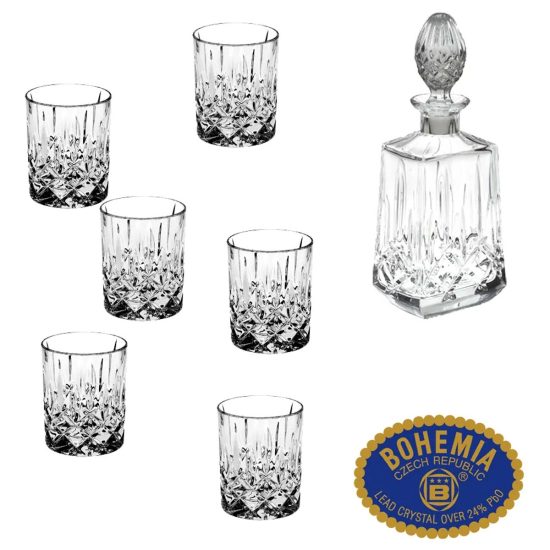 Set Pahare Cristal Bohemia Whisky 270 ml Sheffield Cu Sticla