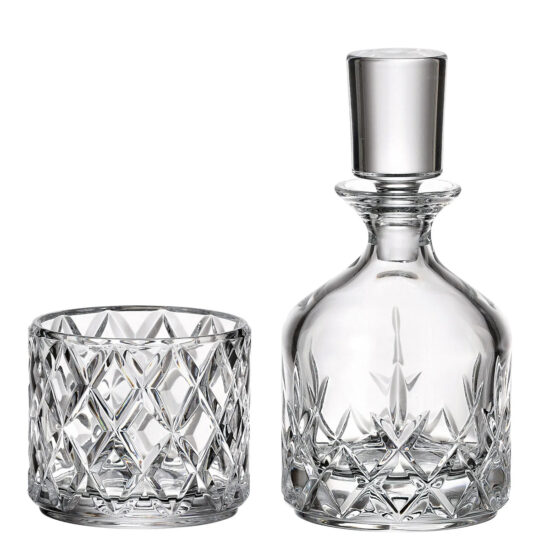 Set Whisky Minister 2 pahare cu Sticla Bohemia Cristal