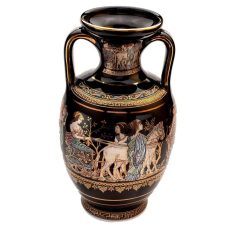 Vaza Ceramica Grecia 20cm Cu Foita De Aur 24K