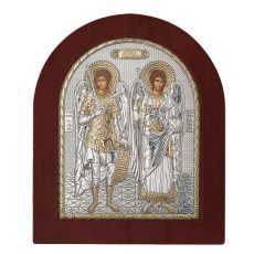 Sf Mihail si Gavril Icoana Argintata 11x13 cm