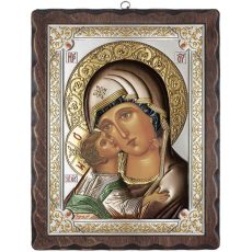 Icoana Maica lui Vladimir Argint 12x15cm Color