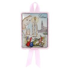 Icoana Maicii Domnului de la Fatima 5.2x7.2cm Roz