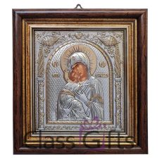 Icoana Argint Maica Domnului din Vladimir 15.5x17cm