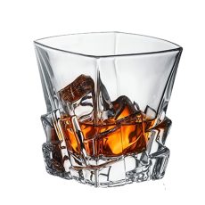 Set 6 pahare din cristal pentru whisky model Crack 310 ml Cristal Bohemia