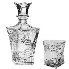 Set 6 Pahare Cristal Bohemia Whisky cu Decanter Samurai 700ml