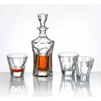 Set Pahare Whisky cu Sticla Bohemia Model Apollo