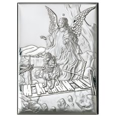 Icoana Ingerul Pazitor Argint 6 x 9 cm