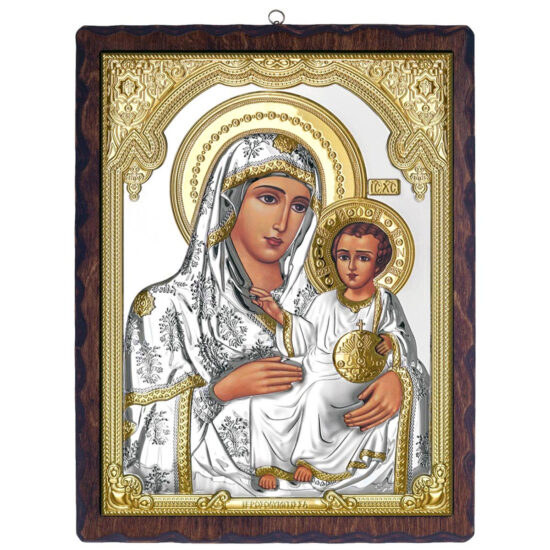 Icoana Argint Maica Domnului Ierusalim 12x15cm