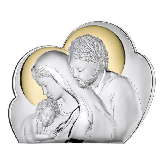 Icoana Sfanta Familie Argint 38x31cm Auriu 3988