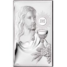 Icoana Iisus Hristos Comuniune Argint 9x15cm