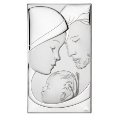 Icoana Sfanta Familie Argint 12x20cm