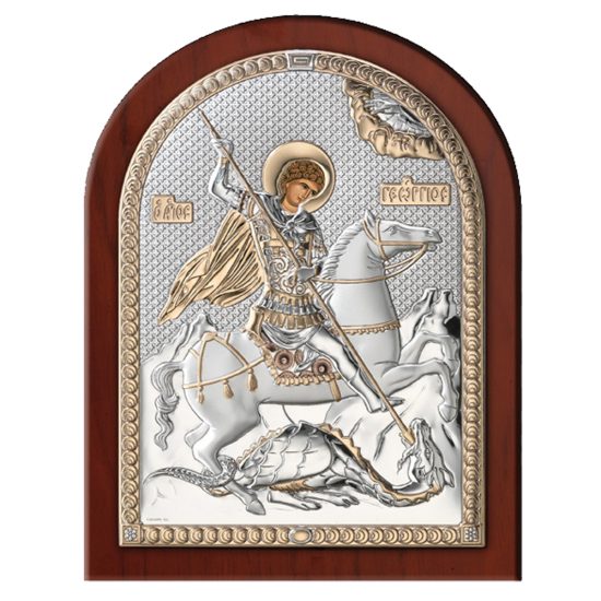 Icoana Argint Sf. Gheorghe 6x8.5 cm Auriu