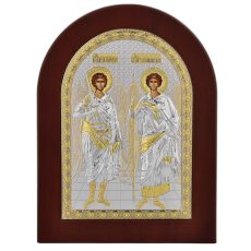 Icoana Sf Arhangheli Mihail si Gavril Argint 10x14cm