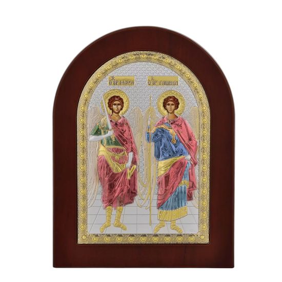 Icoana Sfintii Arhangheli Mihail si Gavril Argint 15x21cm Color