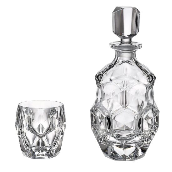 Pahare Cristal Bohemia Whisky Lunar Cu Decanter