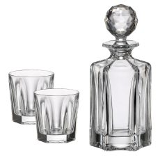 Set 2 Pahare Cristal Bohemia Whisky Victoria Cu Decantor