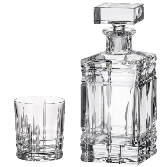 Set Pahare Whisky cu Decantor Cristal Bohemia Corona - Editie Limitata