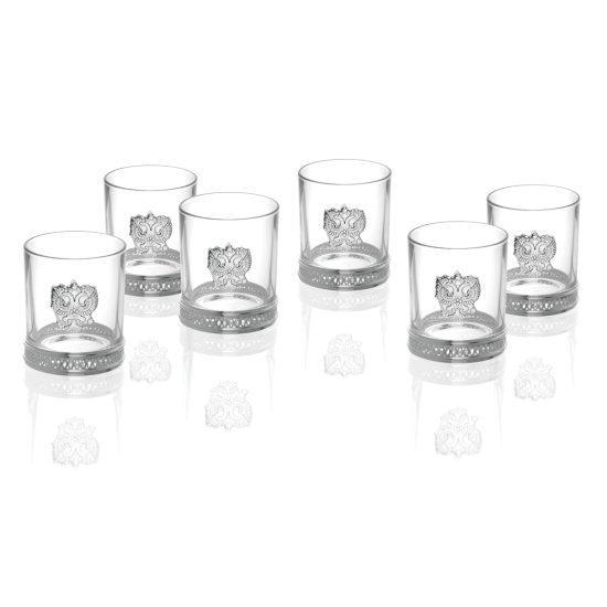 Set 6 Pahare Vodca Argintate Tocai Traforato by Chinelli Italy