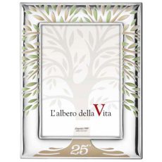 Rama Foto Argint 25 Ani Casatorie Pomul Vietii Color 15x20 cm