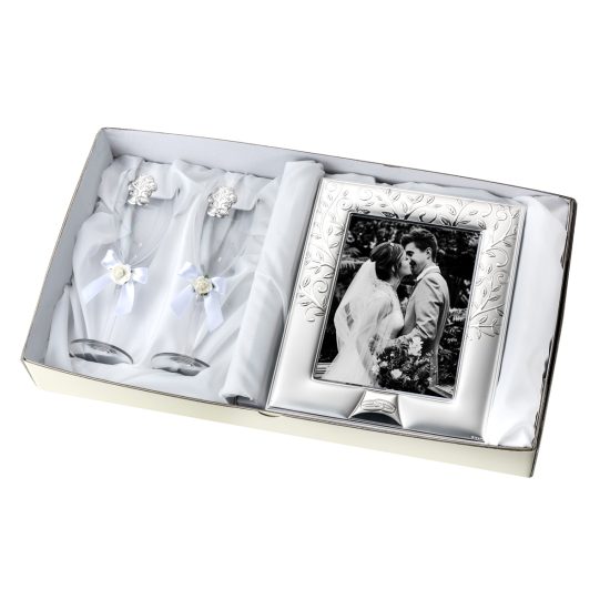 Set Pahare Argint Miri Pomul Vietii + Rama Foto 13x18 cm