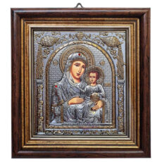Icoana Argint Maica Domnului Ierusalim 15.5x17cm - cu geam