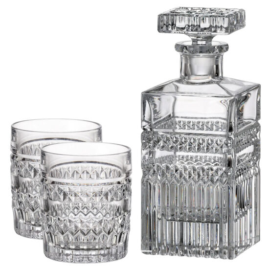Set Pahare Cristal Bohemia cu Decantor Whisky Diana