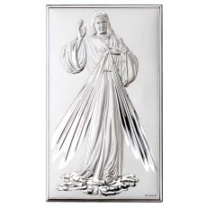 Icoana Iisus-Milostivirea Divina Argint 9x15cm