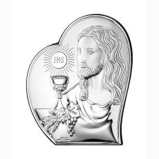 Icoana Isus Comuniune Argint 12x14.5cm