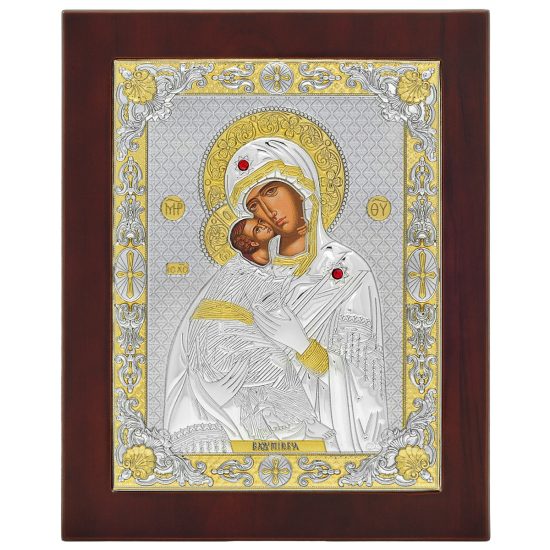 Icoana Maicii Domnului Vladimir Argint 24x32 cm