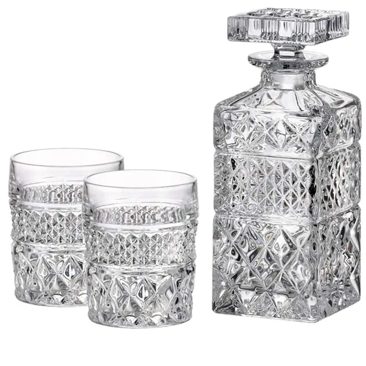 Pahare cu Decantor Cristal Bohemia Whisky Madison