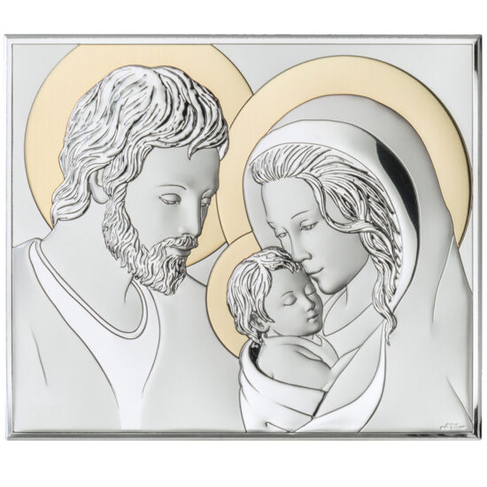 Icoana Sfanta Familie Argint 39x32 cm Auriu