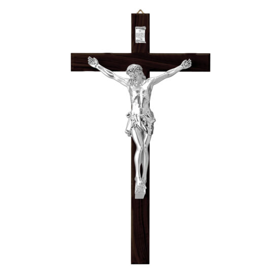 Cruce Lemn si Crucifix Argint 25 cm