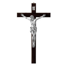 Cruce Lemn si Crucifix Argint Mat Patinat 25 cm