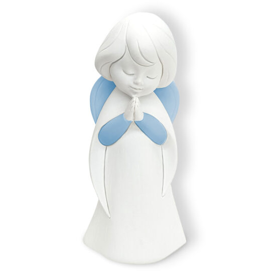 Statueta Ingerul Pazitor in Rugaciune Bleu 10 cm