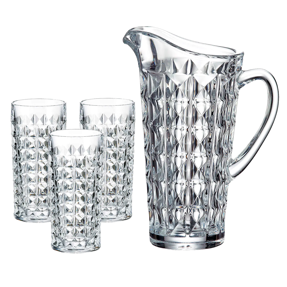 Set 6 Pahare Apa cu Carafa Bohemia Diamond