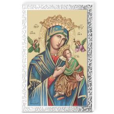 Icoana Maicii Domnului Ajutorului Perpetuu Argint 11.5x17.5cm Color