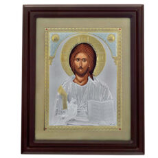 Icoana Iisus Hristos Argint 50x60 cm Auriu cu Geam