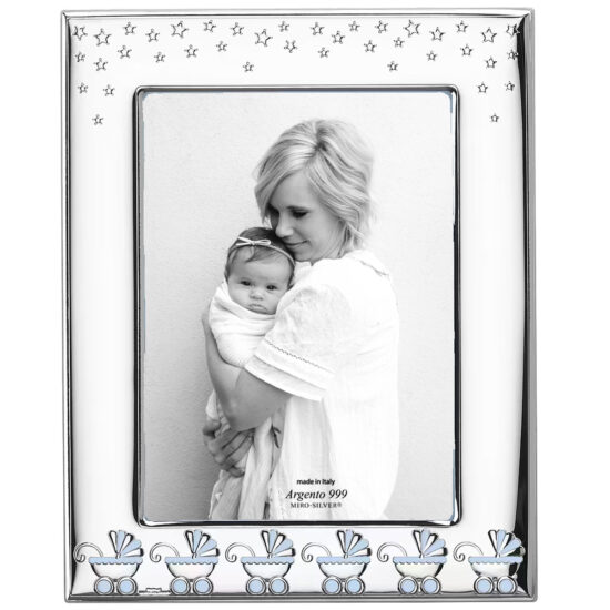 Rama Foto Argint Bebelusi 13x18 cm Carucior Bleu